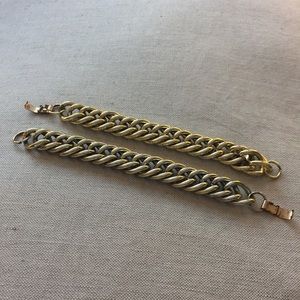 Pair of vintage gold chain bracelets